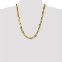 14K Yellow Gold 24" 8.5mm Flat Beveled Curb Chain with Lobster Clasp by Oro Pregiato