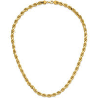 14K Yellow Gold 24" 8mm Diamond-Cut Rope Chain with Fancy Lobster Clasp