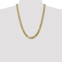 14K Yellow Gold 24" 9.5mm Flat Beveled Curb Chain with Lobster Clasp by Oro Pregiato