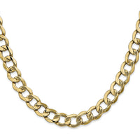 14K Yellow Gold 24" 9mm Semi-Solid Curb Chain with Lobster Clasp by Oro Pregiato