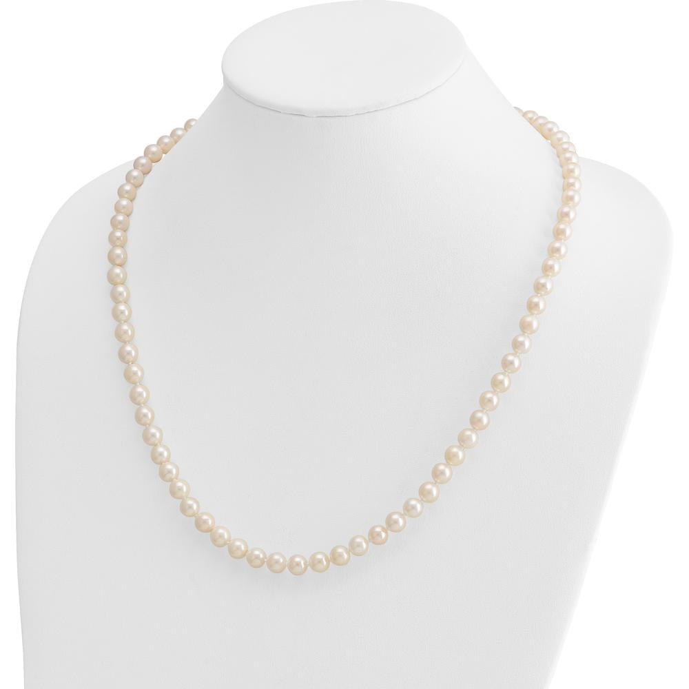 14K Yellow Gold 24" Akoya Saltwater Cultured Pearl Necklace - 7-8mm Pearls by Monteluci Fine Jewelry