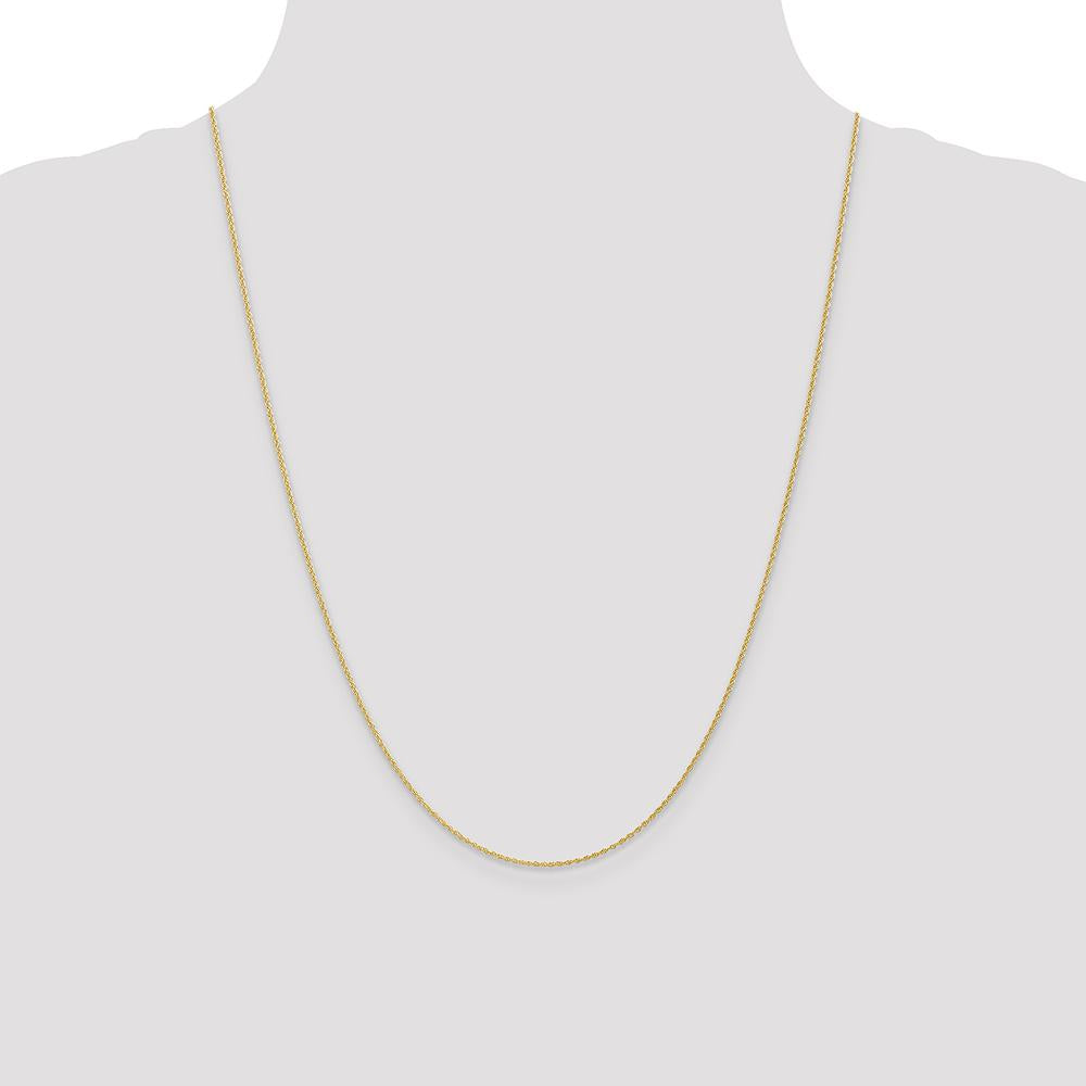 14K Yellow Gold 24" Baby Rope Chain Necklace with Spring Ring Clasp by Oro Pregiato