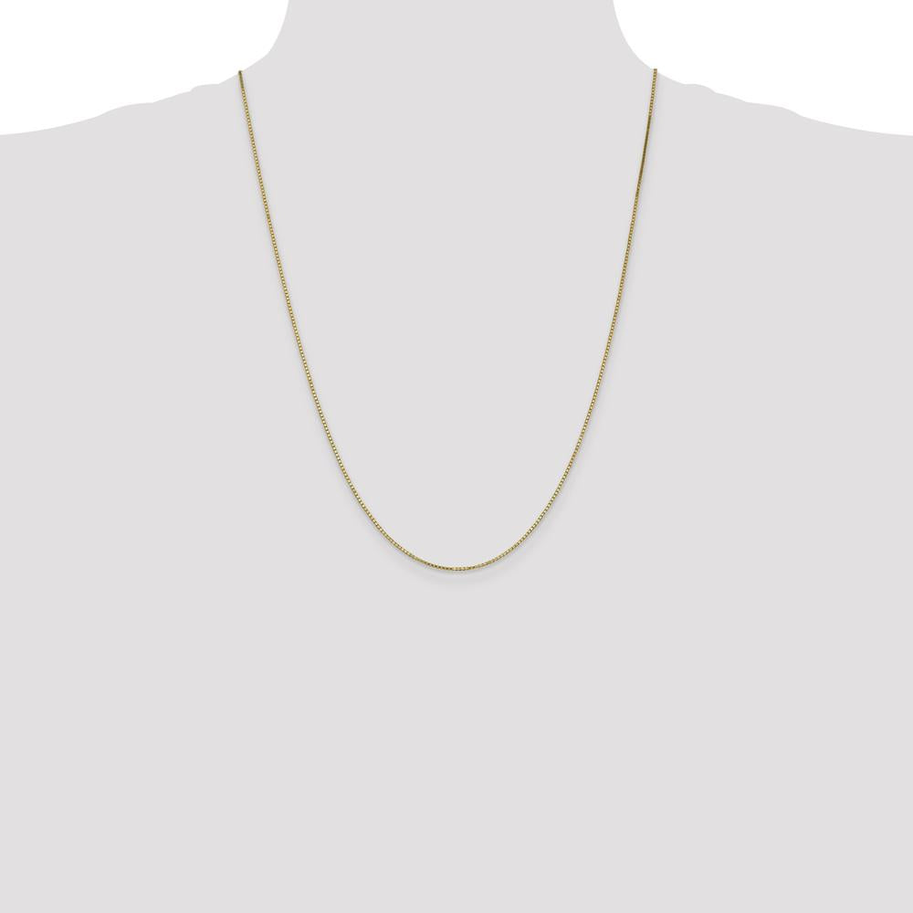 14K Yellow Gold 24" Box Chain Necklace - 1.1mm Wide with Lobster Clasp by Oro Pregiato
