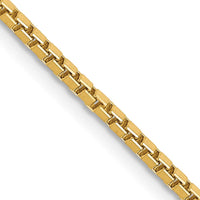 14K Yellow Gold 24" Box Chain Necklace - 1.5mm Width by Oro Pregiato