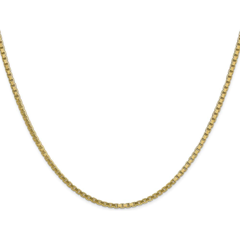14K Yellow Gold 24" Box Chain Necklace - 1.9mm Width with Lobster Clasp by Oro Pregiato