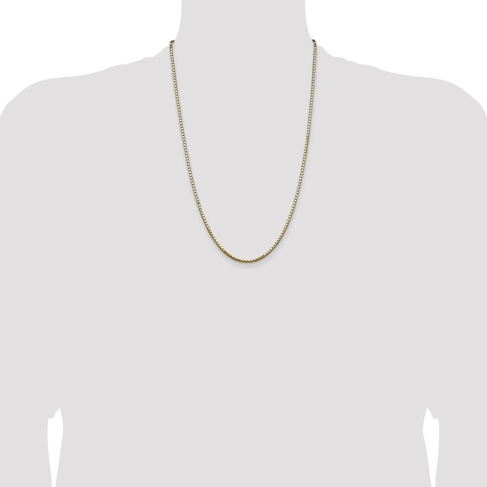 14K Yellow Gold 24" Box Chain Necklace - 2.5mm Width, Lobster Clasp by Oro Pregiato