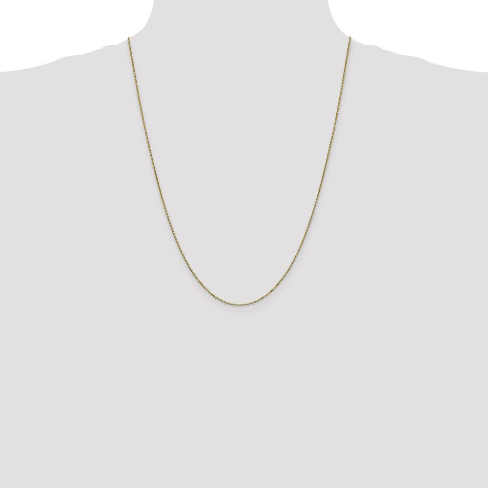 14K Yellow Gold 24" Box Chain Necklace with Lobster Clasp - 0.9mm Width by Oro Pregiato