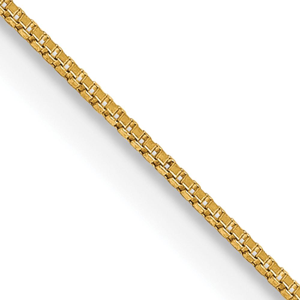 14K Yellow Gold 24" Box Chain Necklace with Lobster Clasp by Oro Pregiato