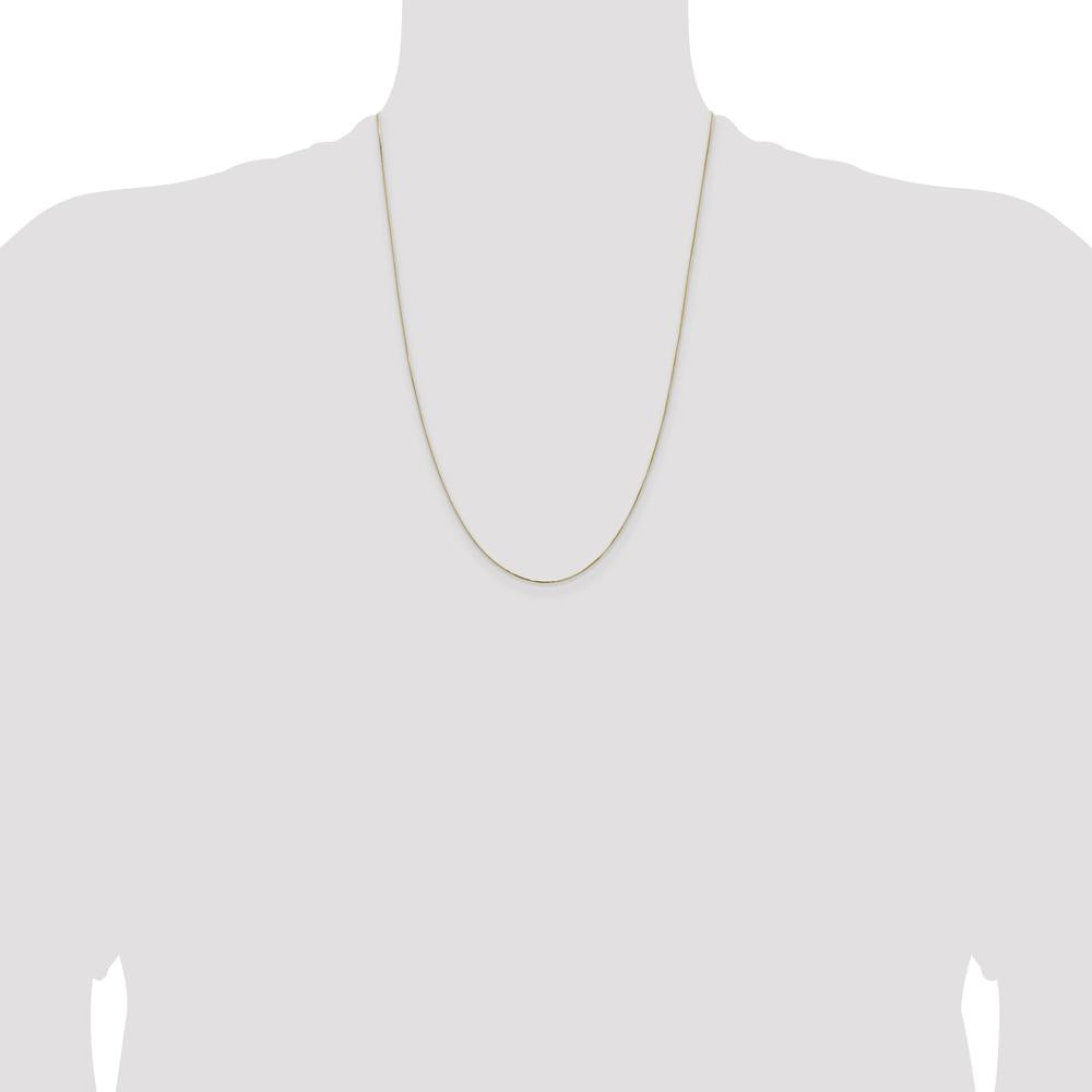 14K Yellow Gold 24" Box Chain Necklace with Lobster Clasp by Oro Pregiato