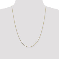 14K Yellow Gold 24" Box Chain Necklace with Polished Finish - 0.7mm Width by Oro Pregiato