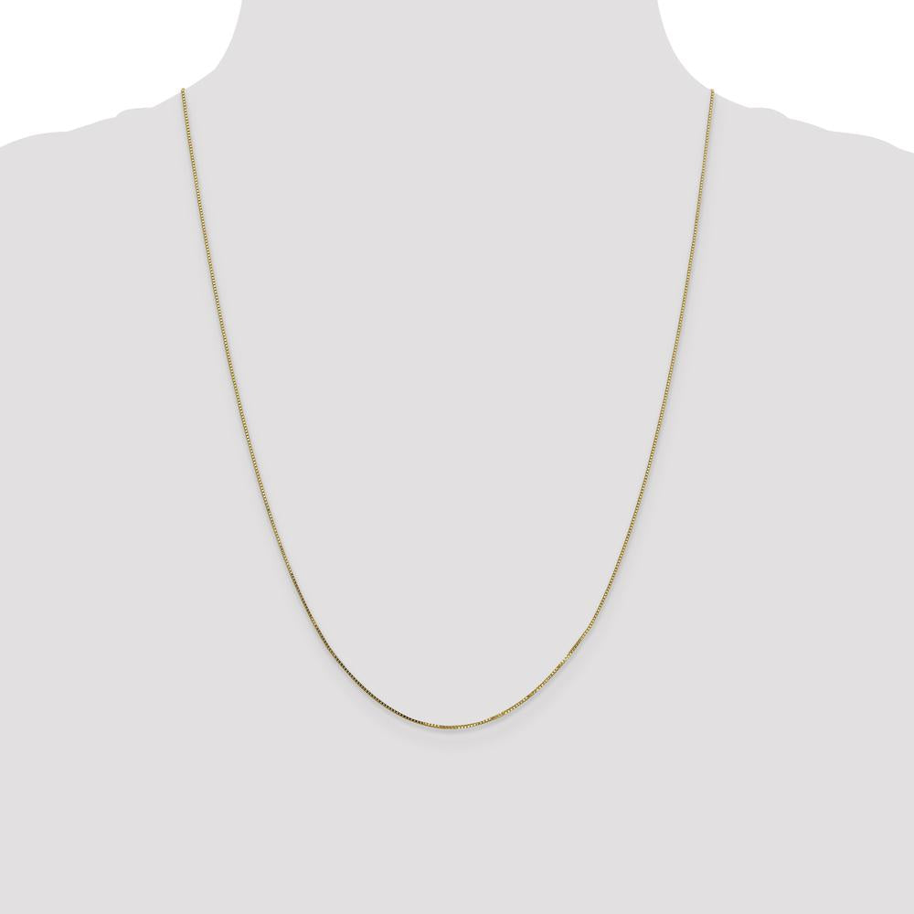 14K Yellow Gold 24" Box Chain Necklace with Polished Finish - 0.7mm Width by Oro Pregiato
