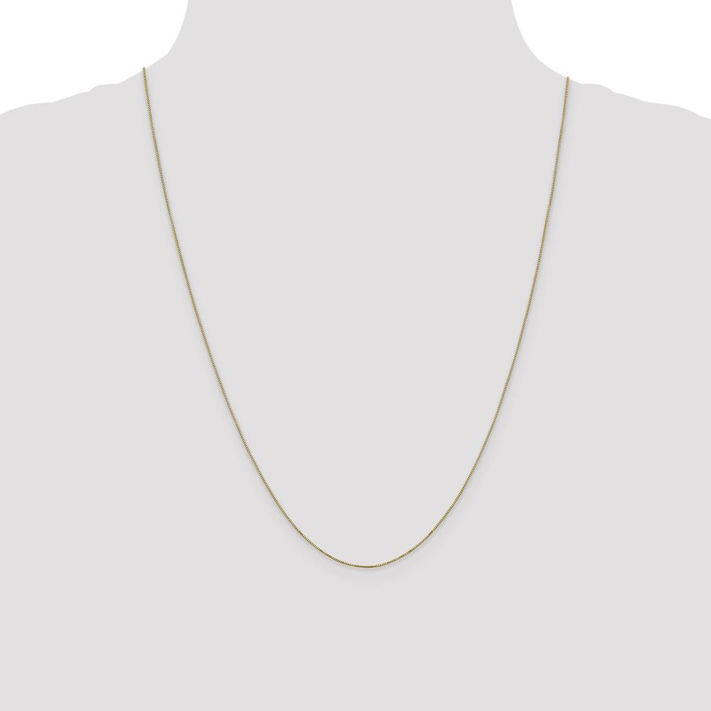 14K Yellow Gold 24" Box Link Chain with Spring Ring Clasp