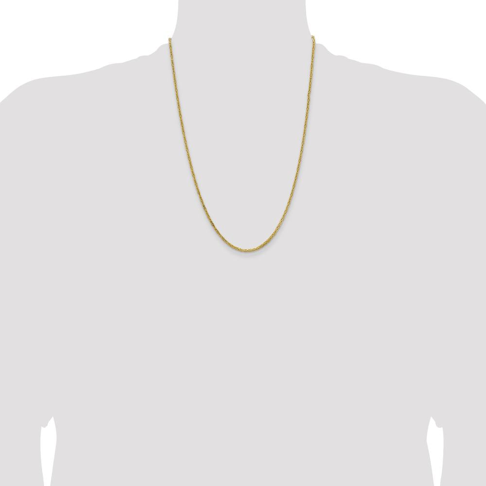 14K Yellow Gold 24" Byzantine Chain Necklace with Lobster Clasp by Oro Pregiato