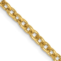 14K Yellow Gold 24" Cable Chain Necklace - 3.2mm Width by Oro Pregiato