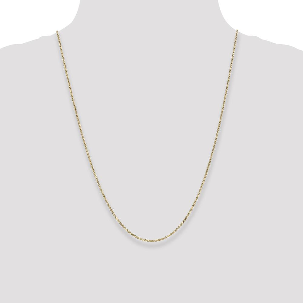 14K Yellow Gold 24" Cable Chain Necklace with Lobster Clasp - 1.4mm Wide by Oro Pregiato