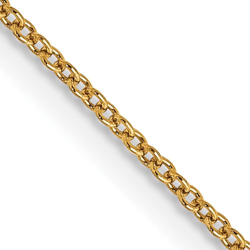 14K Yellow Gold 24" Cable Chain Necklace with Spring Ring Clasp - 0.9mm Width by Oro Pregiato