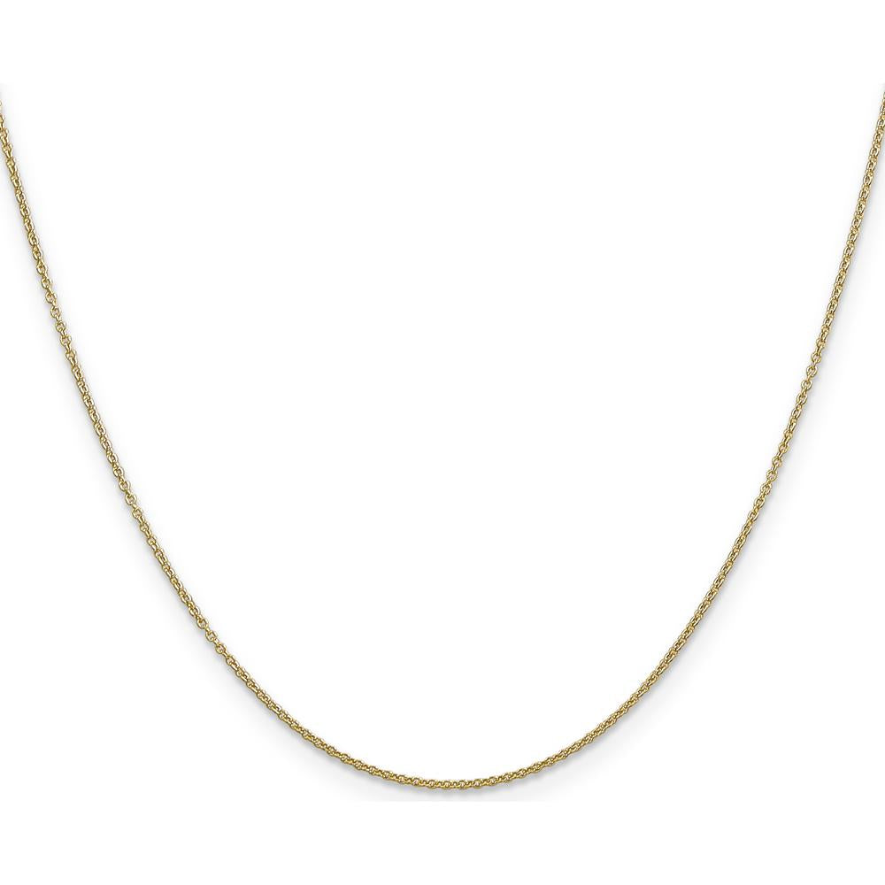 14K Yellow Gold 24" Cable Chain Necklace with Spring Ring Clasp - 0.9mm Width by Oro Pregiato