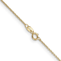 14K Yellow Gold 24" Cable Chain Necklace with Spring Ring Clasp - 0.9mm Width by Oro Pregiato