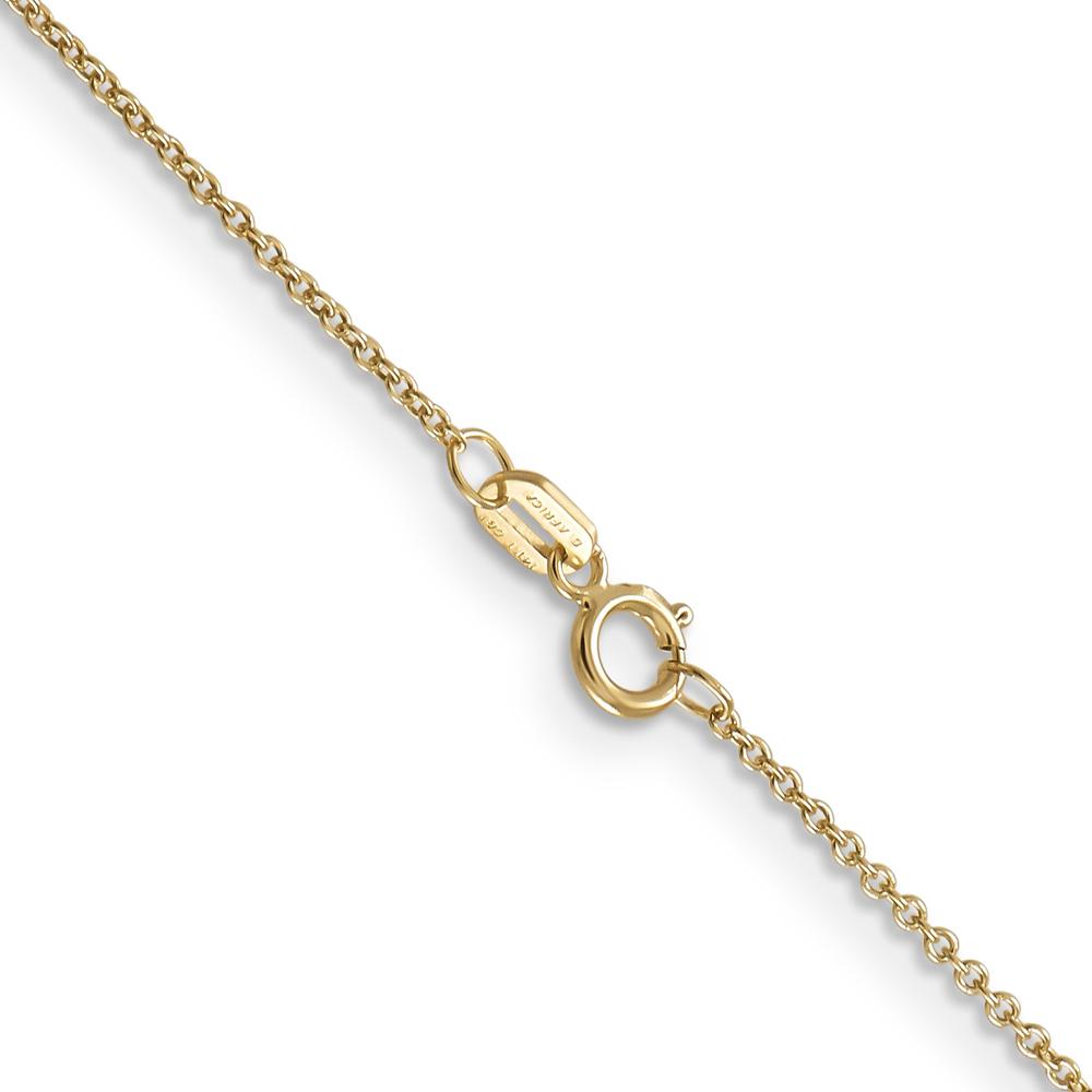 14K Yellow Gold 24" Cable Chain Necklace with Spring Ring Clasp - 0.9mm Width by Oro Pregiato