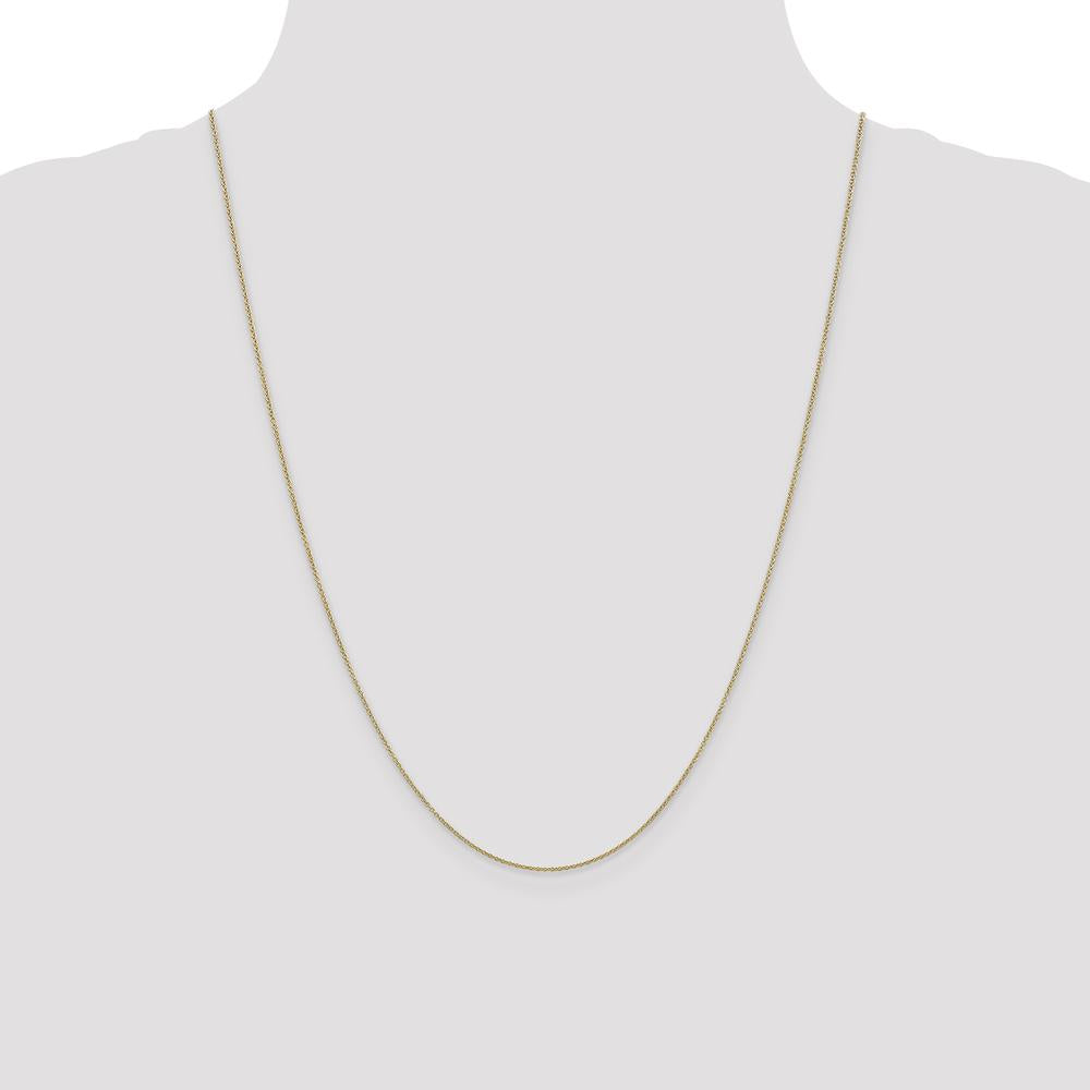14K Yellow Gold 24" Cable Chain Necklace with Spring Ring Clasp - 0.9mm Width by Oro Pregiato