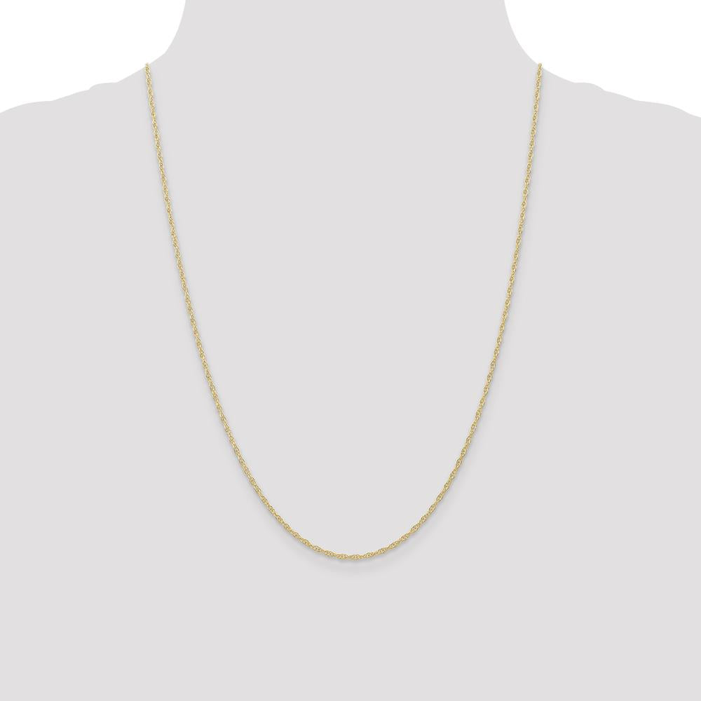 14K Yellow Gold 24" Cable Rope Chain Necklace with Spring Ring Clasp