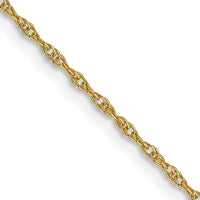 14K Yellow Gold 24" Cable Rope Chain Necklace with Spring Ring Clasp