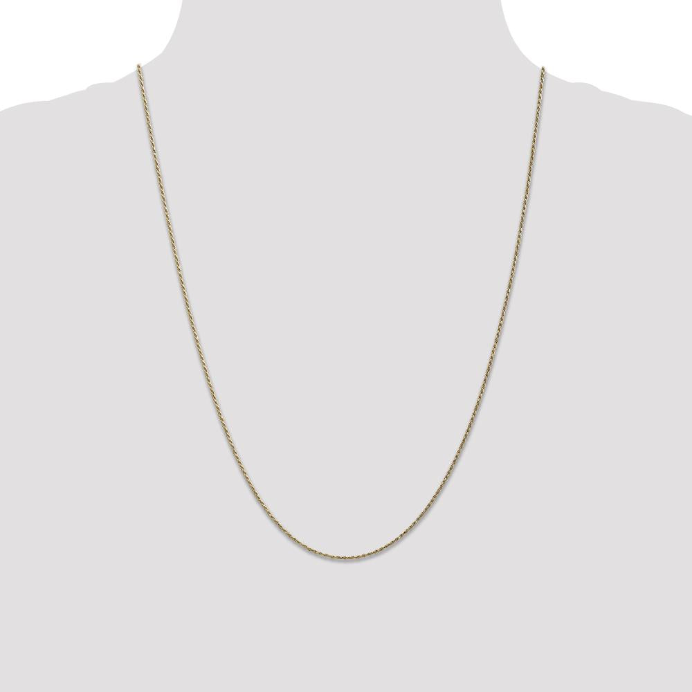 14K Yellow Gold 24" Cable Rope Chain Necklace with Spring Ring Clasp