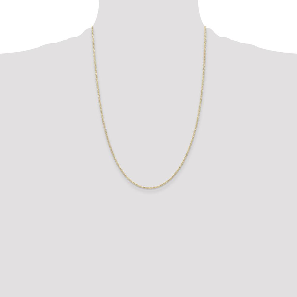 14K Yellow Gold 24" Cable Rope Chain Necklace with Spring Ring Clasp