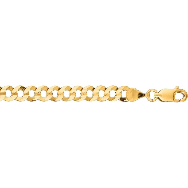14K Yellow Gold 24" Comfort Curb Chain with Polished Finish and Lobster Clasp by Orozza Fine Jewelry