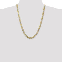 14K Yellow Gold 24" Concave Anchor Chain Necklace - 7mm Width by Oro Pregiato