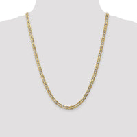 14K Yellow Gold 24" Concave Anchor Chain with Polished Finish - 5.25mm Width by Oro Pregiato