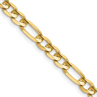 14K Yellow Gold 24" Concave Open Figaro Chain - 5.5mm Width with Lobster Clasp by Oro Pregiato