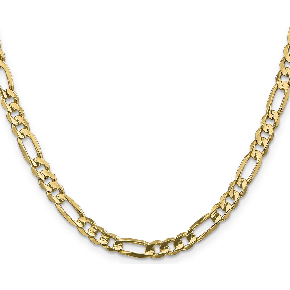 14K Yellow Gold 24" Concave Open Figaro Chain - 5.5mm Width with Lobster Clasp by Oro Pregiato