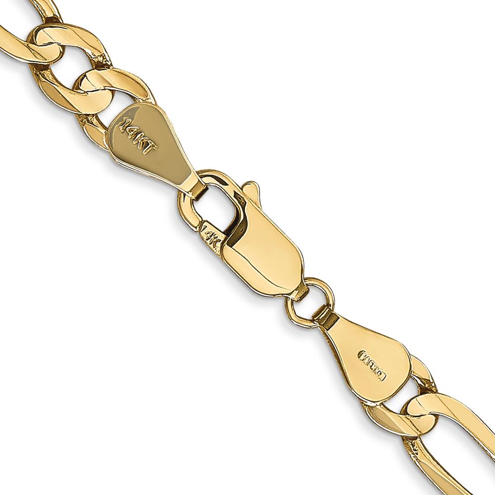 14K Yellow Gold 24" Concave Open Figaro Chain - 5.5mm Width with Lobster Clasp by Oro Pregiato
