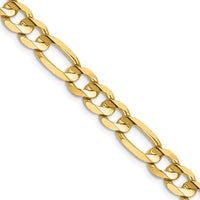 14K Yellow Gold 24" Concave Open Figaro Chain Necklace - 7.5mm Width by Oro Pregiato