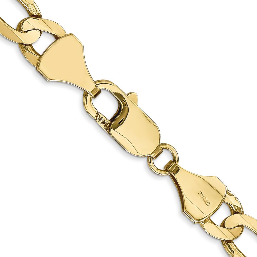 14K Yellow Gold 24" Concave Open Figaro Chain Necklace - 7.5mm Width by Oro Pregiato
