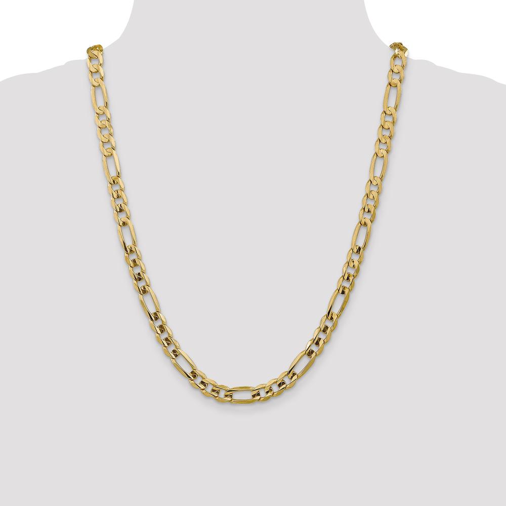 14K Yellow Gold 24" Concave Open Figaro Chain Necklace - 7.5mm Width by Oro Pregiato