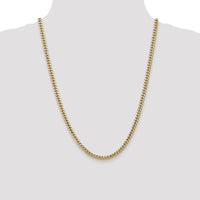 14K Yellow Gold 24" Cuban Link Chain Necklace with Lobster Clasp - 4.3mm Width by Oro Pregiato