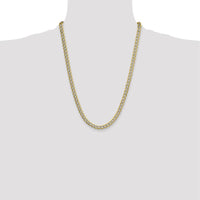 14K Yellow Gold 24" Curb Chain Necklace with Rhodium Pavé Detailing - 7.1mm Width by Oro Pregiato