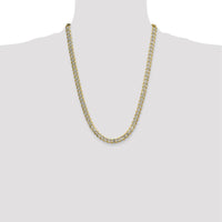 14K Yellow Gold 24" Curb Chain Necklace with Rhodium Pavé Detailing by Oro Pregiato