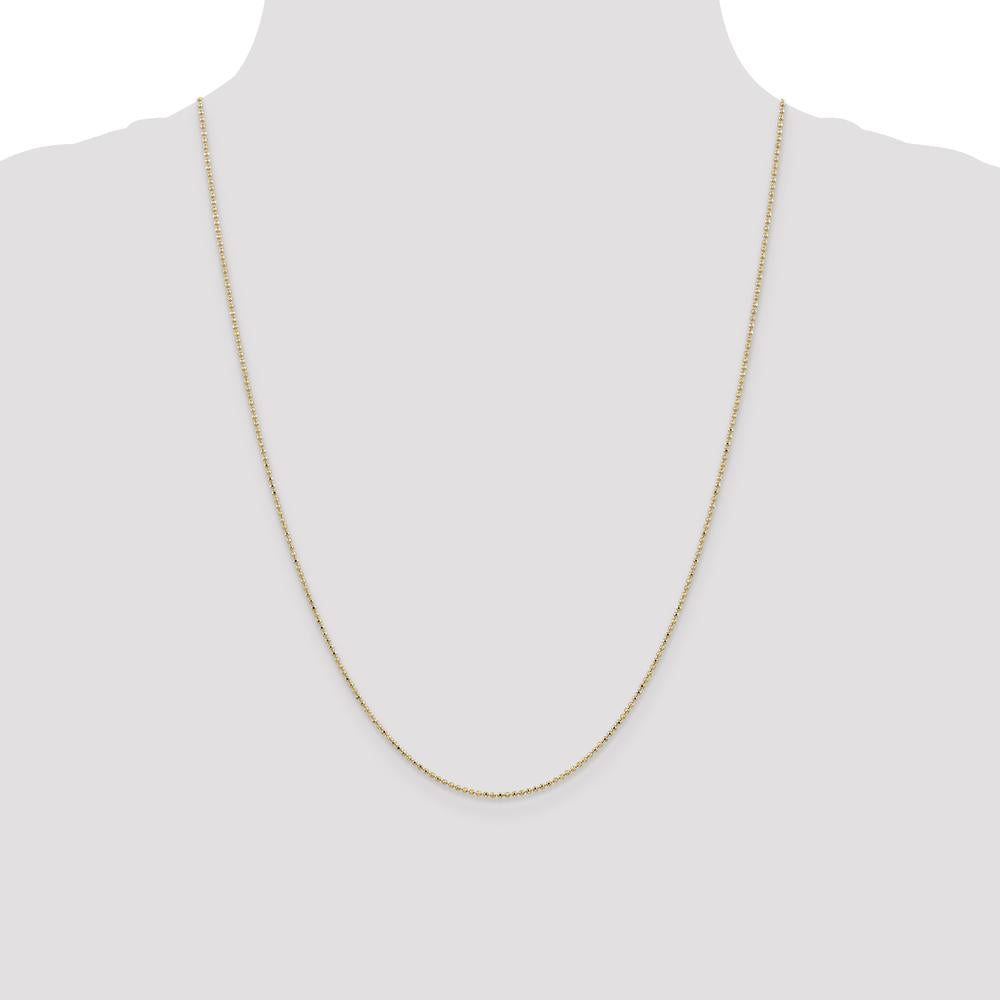 14K Yellow Gold 24" Diamond-Cut Beaded Pendant Chain with Lobster Clasp by Oro Pregiato