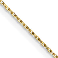 14K Yellow Gold 24" Diamond-Cut Cable Chain Necklace - 0.8mm Width by Oro Pregiato