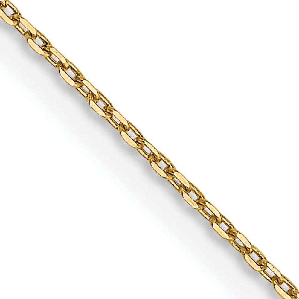 14K Yellow Gold 24" Diamond-Cut Cable Chain Necklace - 0.8mm Width by Oro Pregiato