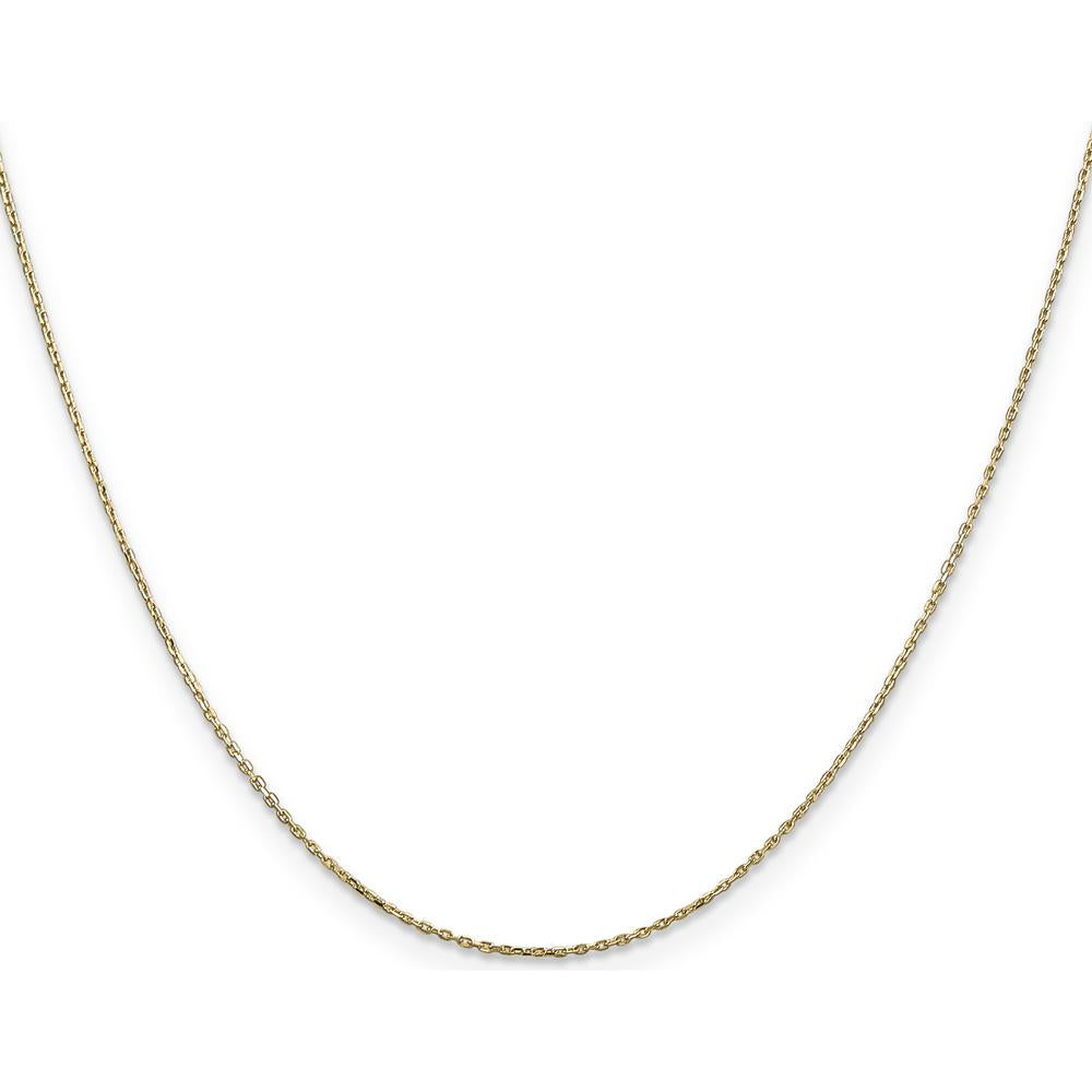 14K Yellow Gold 24" Diamond-Cut Cable Chain Necklace - 0.8mm Width by Oro Pregiato
