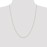 14K Yellow Gold 24" Diamond-Cut Cable Chain Necklace - 0.8mm Width by Oro Pregiato