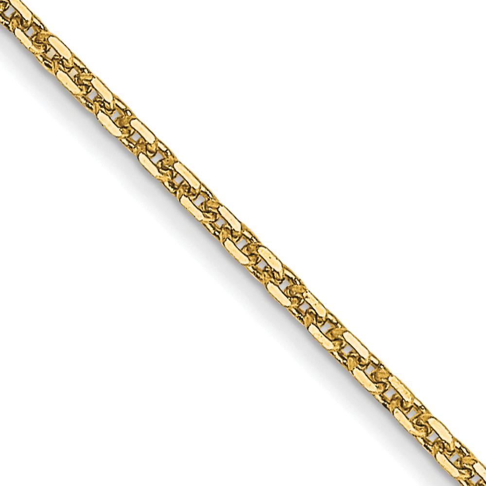 14K Yellow Gold 24" Diamond-Cut Cable Chain Necklace - 0.95mm Width, Lobster Clasp by Oro Pregiato
