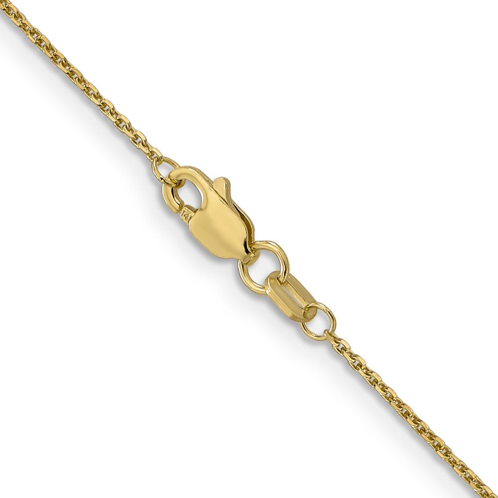 14K Yellow Gold 24" Diamond-Cut Cable Chain Necklace - 0.95mm Width, Lobster Clasp by Oro Pregiato