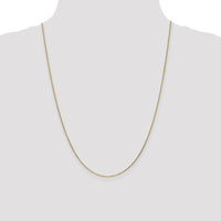14K Yellow Gold 24" Diamond-Cut Cable Chain Necklace - 0.95mm Width, Lobster Clasp by Oro Pregiato