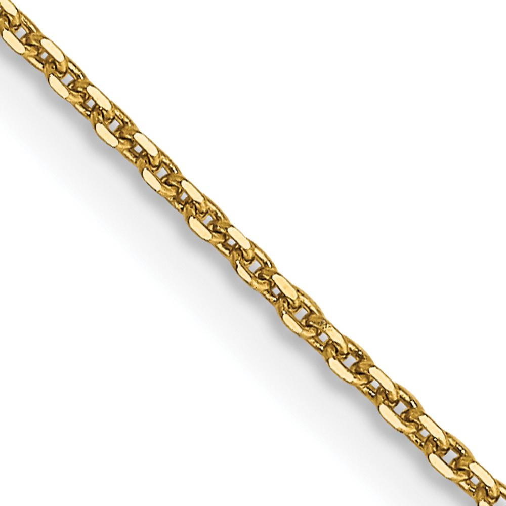14K Yellow Gold 24" Diamond-Cut Cable Chain Necklace - 0.9mm Width by Monteluci Fine Jewelry