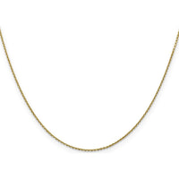 14K Yellow Gold 24" Diamond-Cut Cable Chain Necklace - 0.9mm Width by Monteluci Fine Jewelry